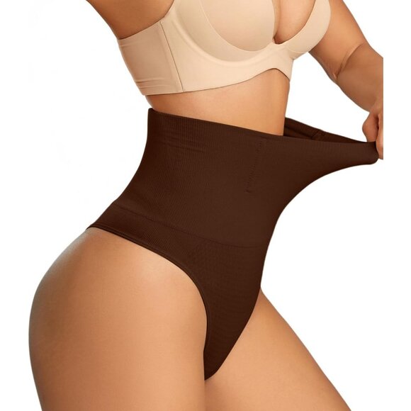 Other - Women's Coffee Mid Waisted Tummy Control Shapewear Underwear Seamless Shaper